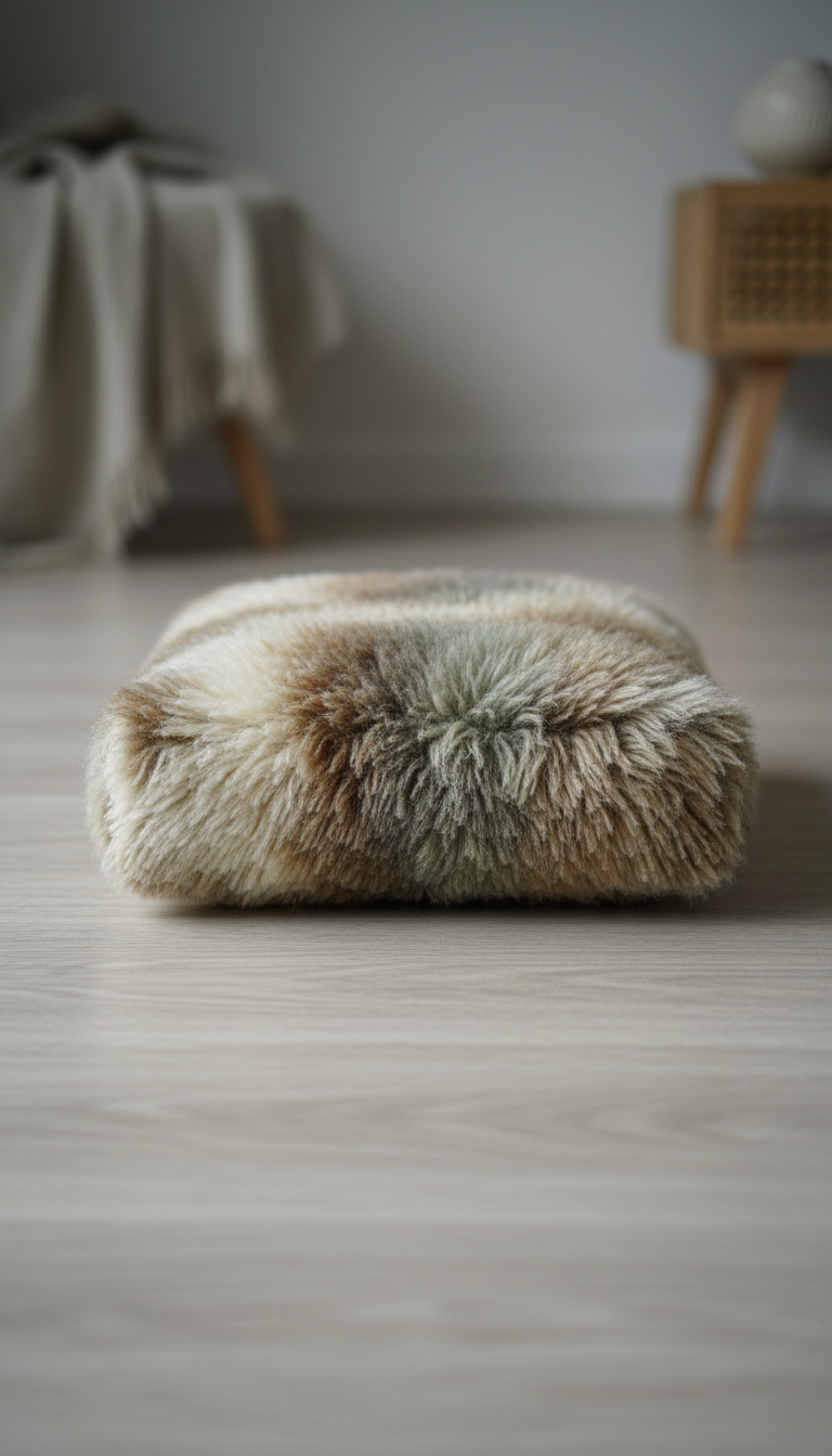 Brushed wool pet lounge cushion