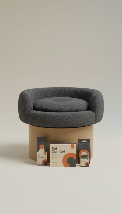 Boucle Upholstered Pet Bed