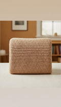 Toasted almond knit throw